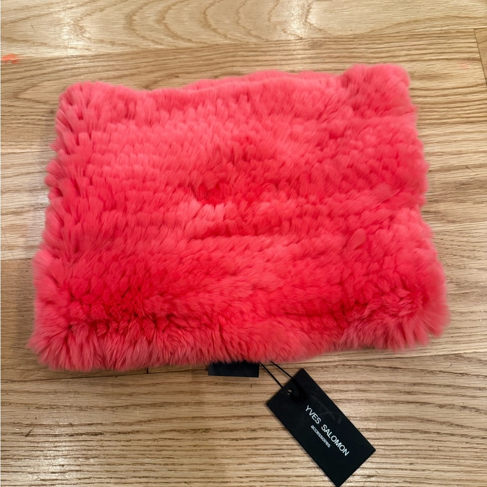 Yves Salomon Vibrant Pink Rabbit Fur Neck Warmer
